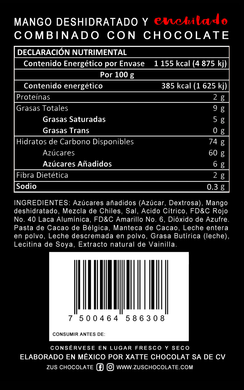 Mango Enchilado con chocolate 250g