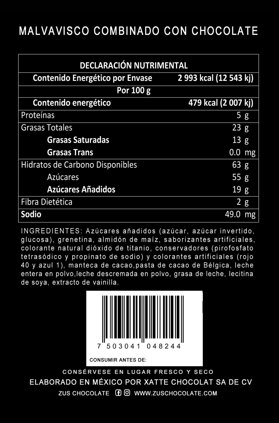 Bombón cubierto de chocolate 100g