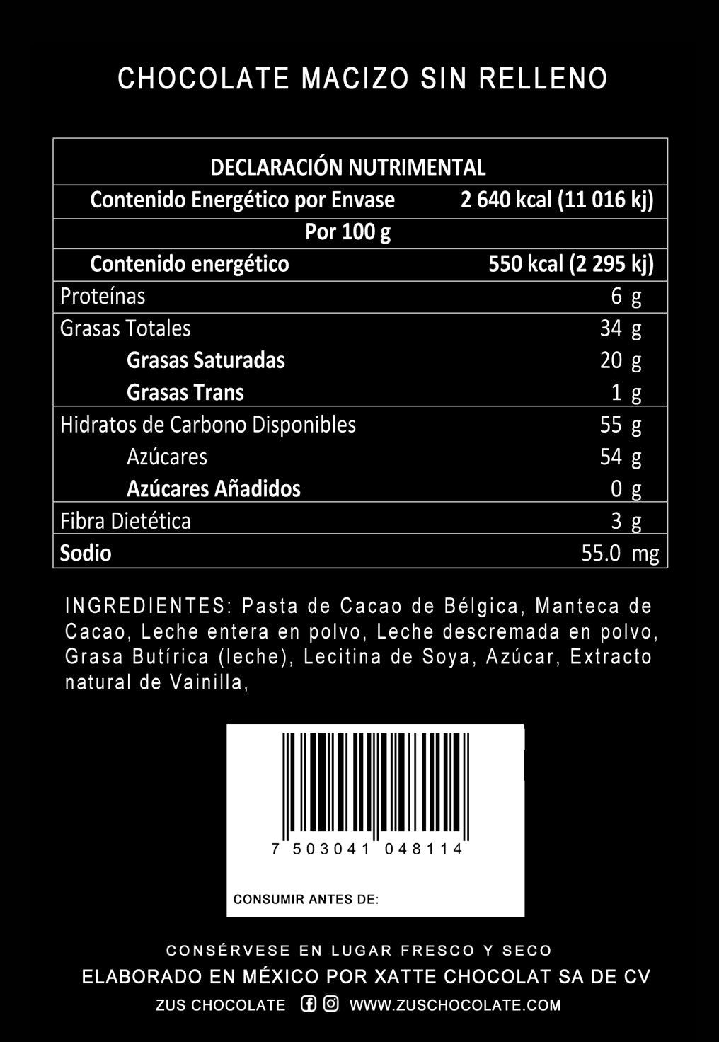 Chocolate Macizo 250 g