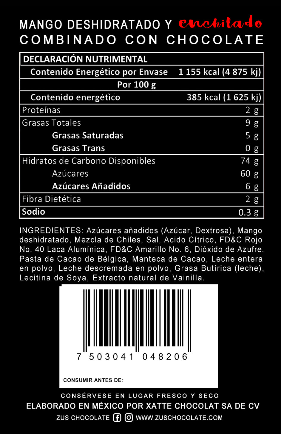 Mango Enchilado con Chocolate 100g